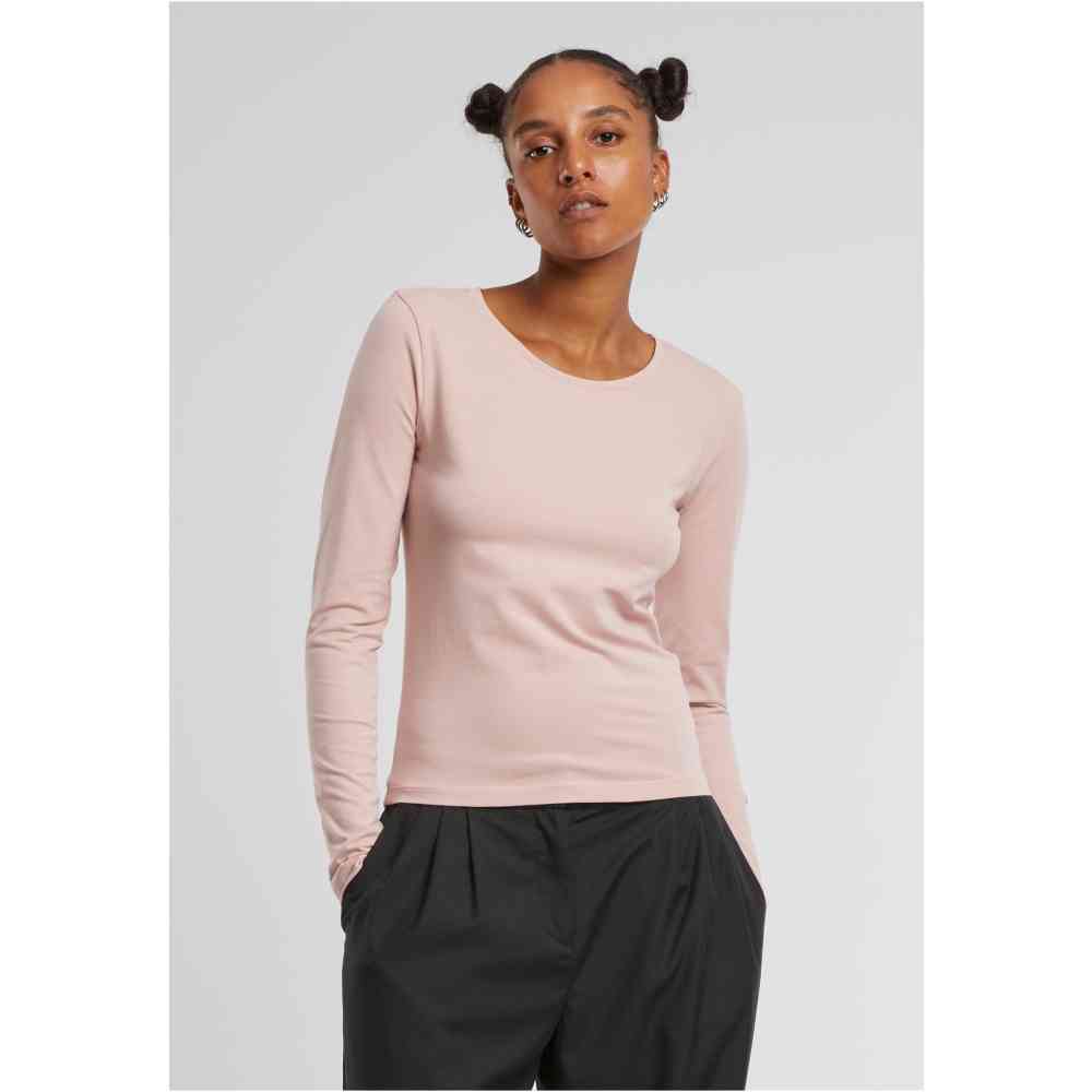 Urban Classics - Basic Super Slim Lange ärmel top - Rosa